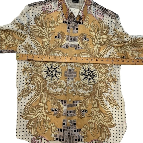 VERSACE 100% Silk Nautical Long Sleeve Button Down Shirt EUC - Picture 14 of 16